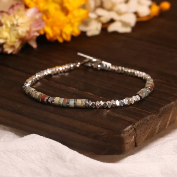 Sleek Hematite & Stainless Steel Bracelet