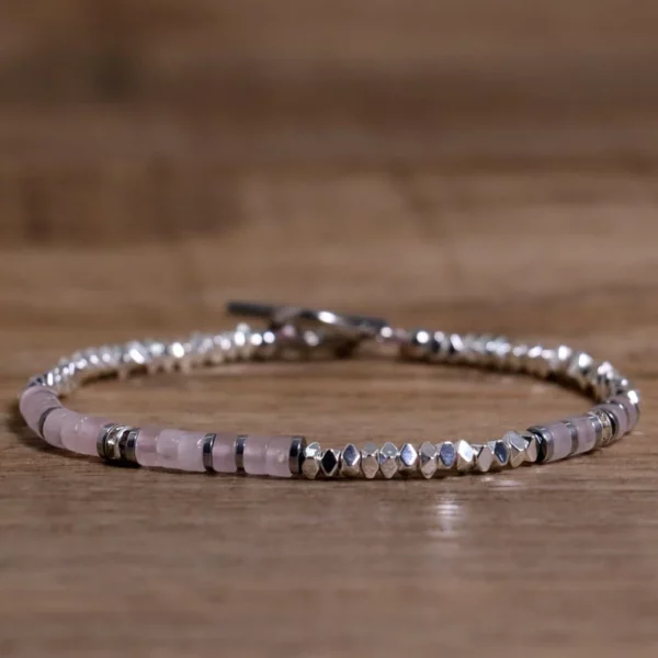 Sleek Hematite & Stainless Steel Bracelet