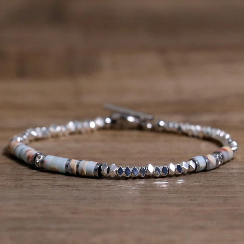 Sleek Hematite & Stainless Steel Bracelet - Image 8