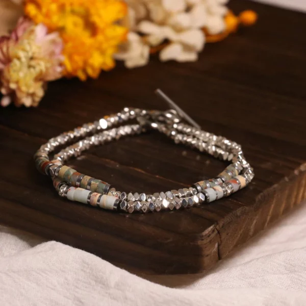 Sleek Hematite & Stainless Steel Bracelet