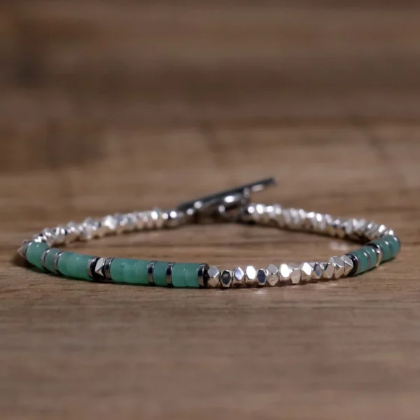 Sleek Hematite & Stainless Steel Bracelet