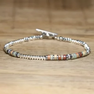 Sleek Hematite & Stainless Steel Bracelet