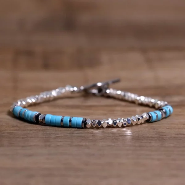 Sleek Hematite & Stainless Steel Bracelet