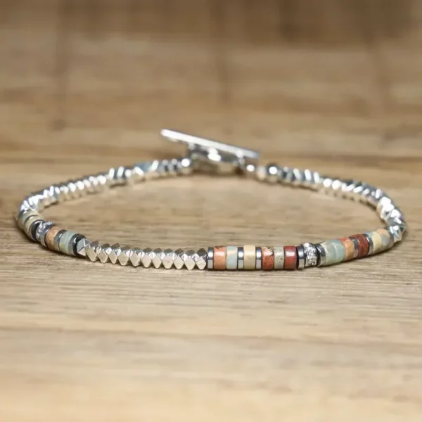 Sleek Hematite & Stainless Steel Bracelet