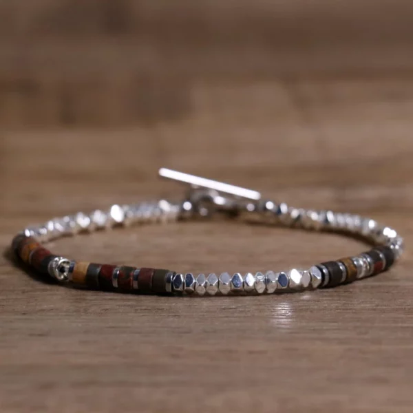 Sleek Hematite & Stainless Steel Bracelet