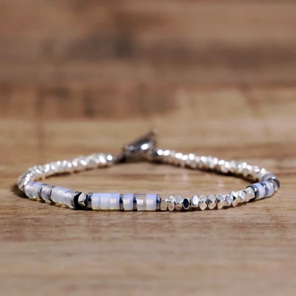 Sleek Hematite & Stainless Steel Bracelet