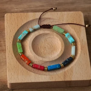 Dainty Turquoise Stone Beaded Bracelet, Adjustable - Image 4