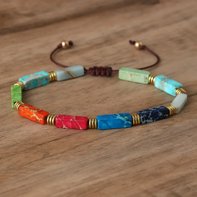 Dainty Turquoise Stone Beaded Bracelet, Adjustable - Image 6