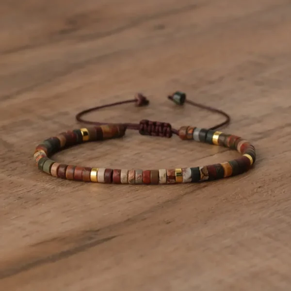 Natural Picasso Jasper Bracelet, Adjustable Fit