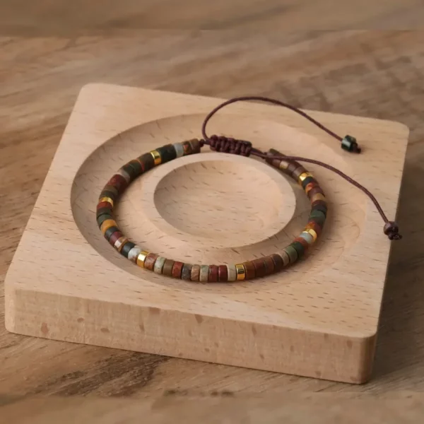 Natural Picasso Jasper Bracelet, Adjustable Fit
