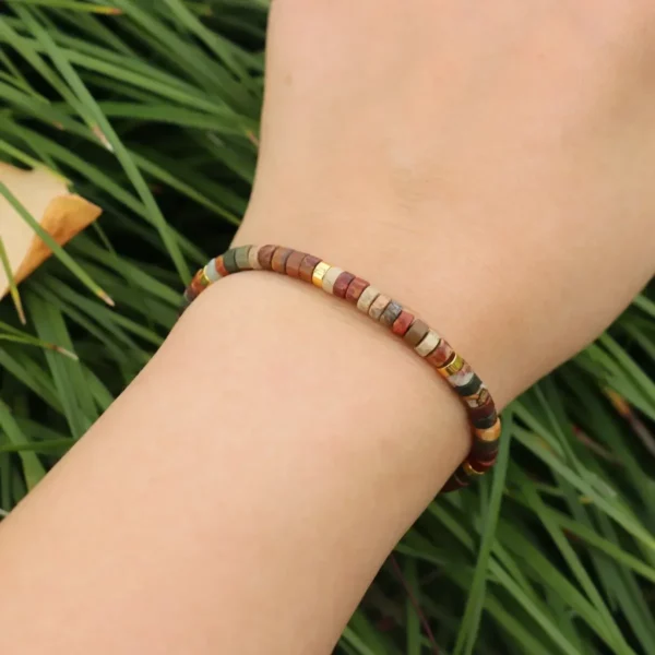 Natural Picasso Jasper Bracelet, Adjustable Fit