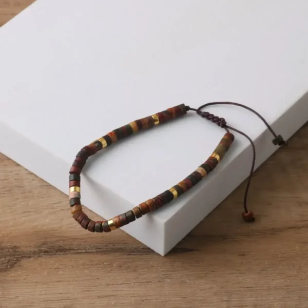 Natural Picasso Jasper Bracelet, Adjustable Fit