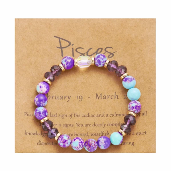 12 Constellation Crystal Beaded Bracelets for Women Men Natural Stone Handmade Cancer Virgo Leo Bangle Energy Friendship Jewelry