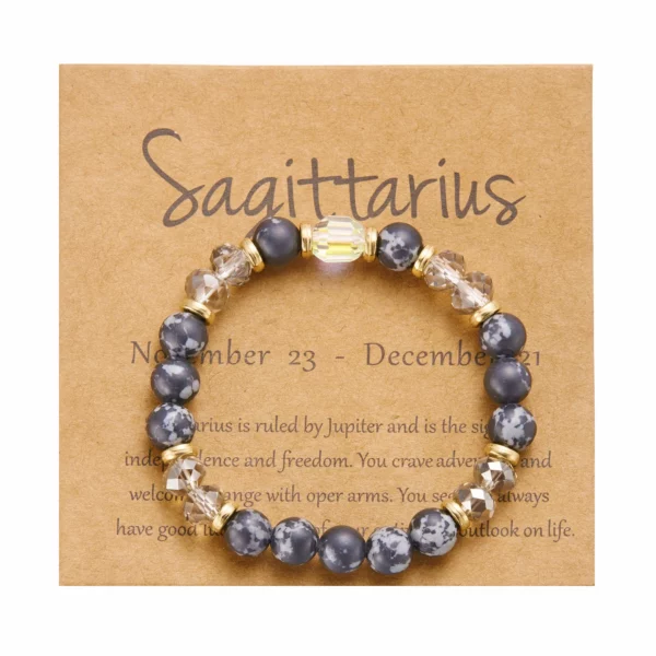 12 Constellation Crystal Beaded Bracelets for Women Men Natural Stone Handmade Cancer Virgo Leo Bangle Energy Friendship Jewelry