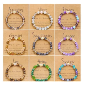 12 Constellation Crystal Beaded Bracelets for Women Men Natural Stone Handmade Cancer Virgo Leo Bangle Energy Friendship Jewelry - Image 7