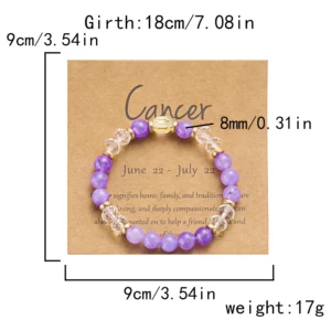 12 Constellation Crystal Beaded Bracelets for Women Men Natural Stone Handmade Cancer Virgo Leo Bangle Energy Friendship Jewelry - Image 6