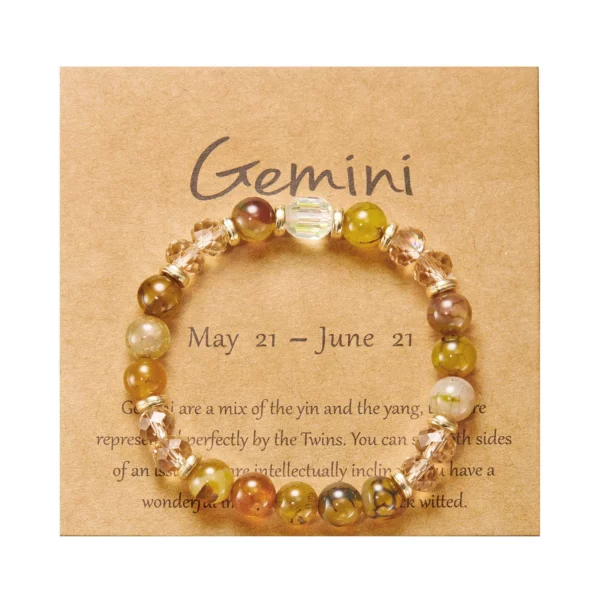 12 Constellation Crystal Beaded Bracelets for Women Men Natural Stone Handmade Cancer Virgo Leo Bangle Energy Friendship Jewelry