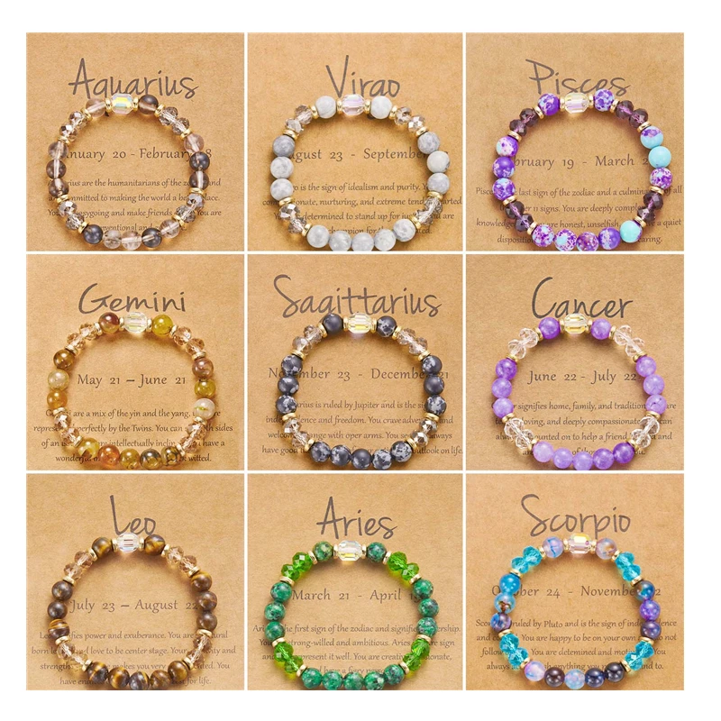 12 Constellation Crystal Beaded Bracelets for Women Men Natural Stone Handmade Cancer Virgo Leo Bangle Energy Friendship Jewelry - Image 7