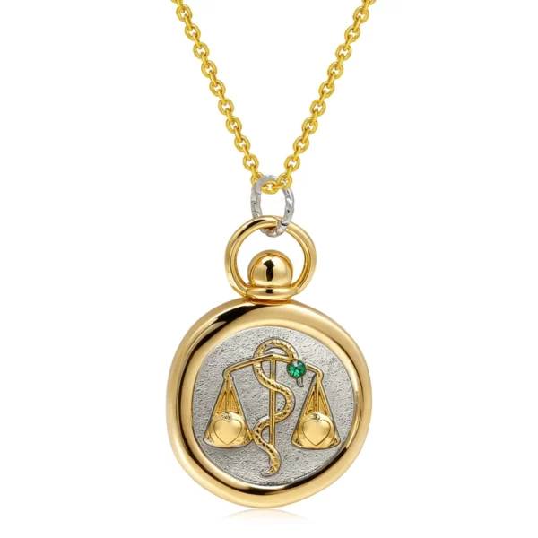 12 Zodiac Sign Necklace Creative Tarot Card Round Pendant Necklace Unisex Jewelry for Men and Women Holiday Commemorative Gift