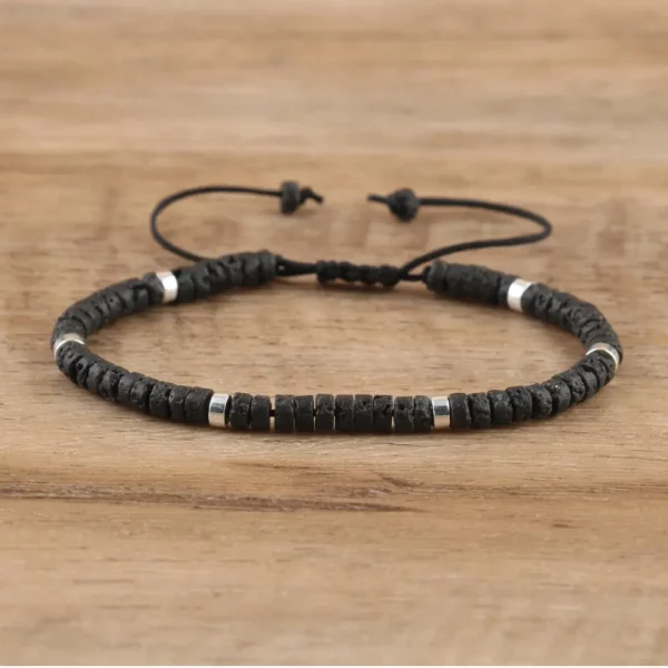 Natural Blue Emperor Stone Beaded Bracelet, Adjustable Fit