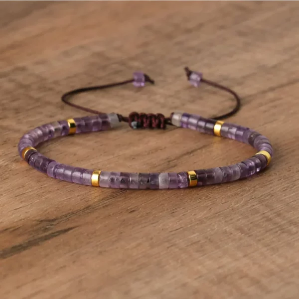 Natural Blue Emperor Stone Beaded Bracelet, Adjustable Fit