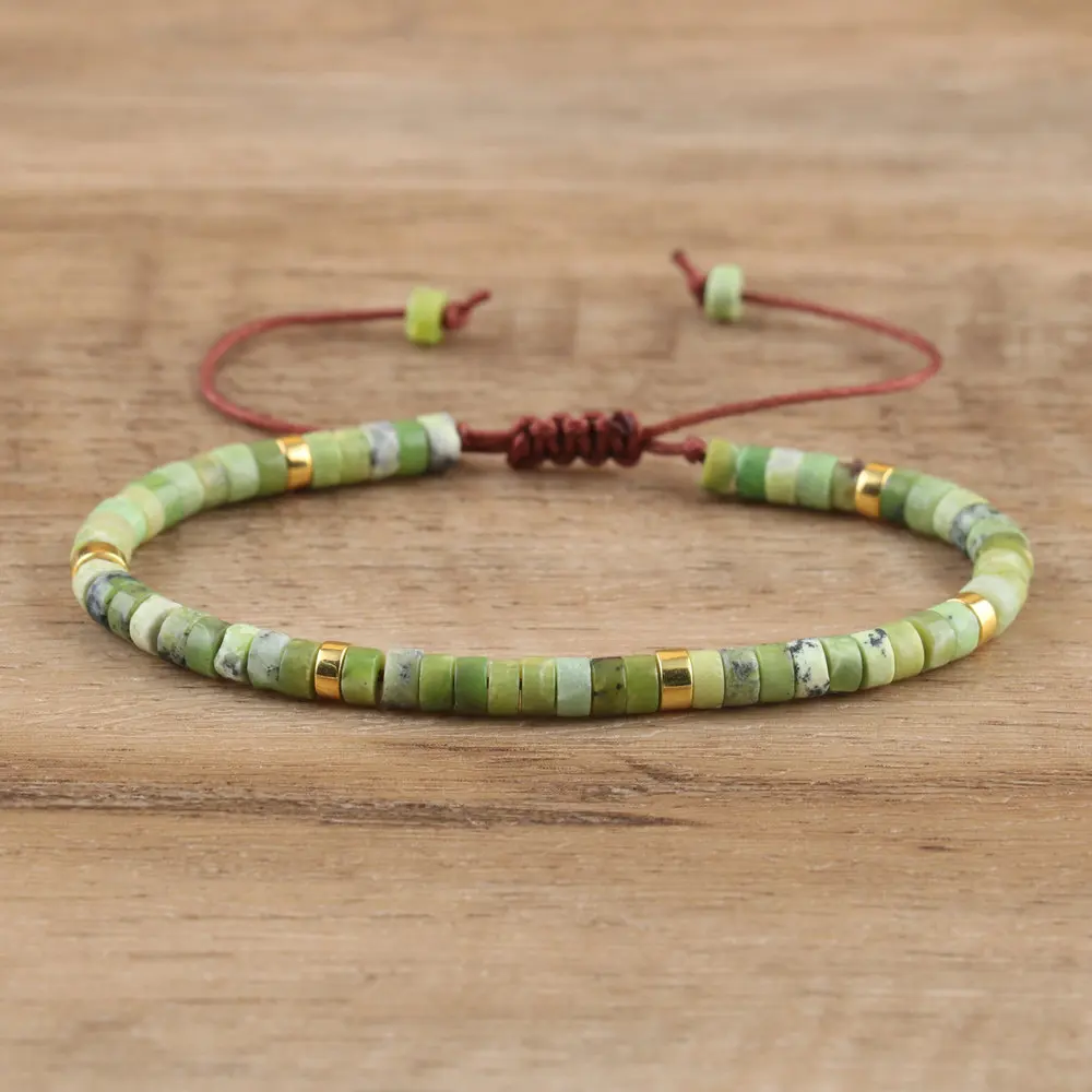 Natural Blue Emperor Stone Beaded Bracelet, Adjustable Fit - Image 17