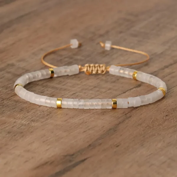 Natural Blue Emperor Stone Beaded Bracelet, Adjustable Fit