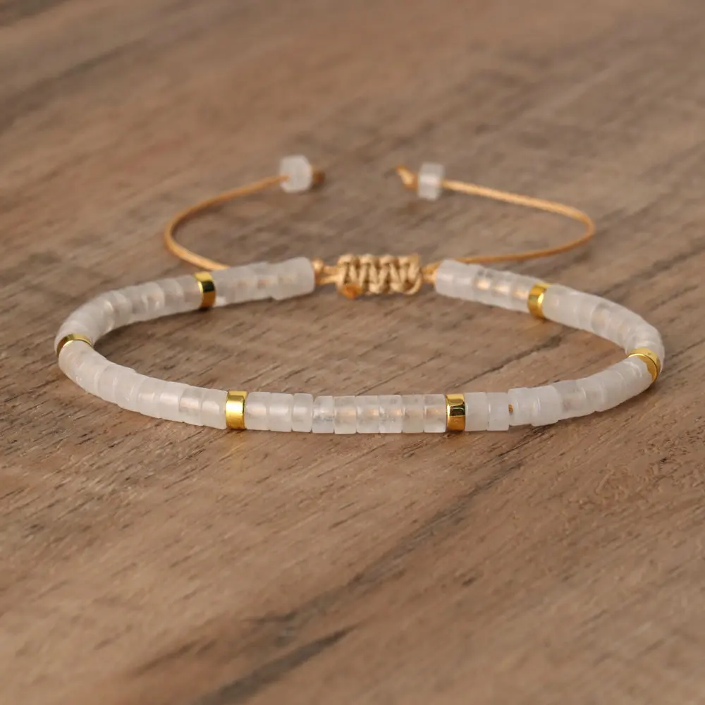 Natural Blue Emperor Stone Beaded Bracelet, Adjustable Fit - Image 11