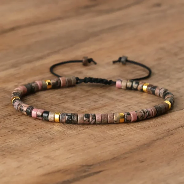 Natural Blue Emperor Stone Beaded Bracelet, Adjustable Fit