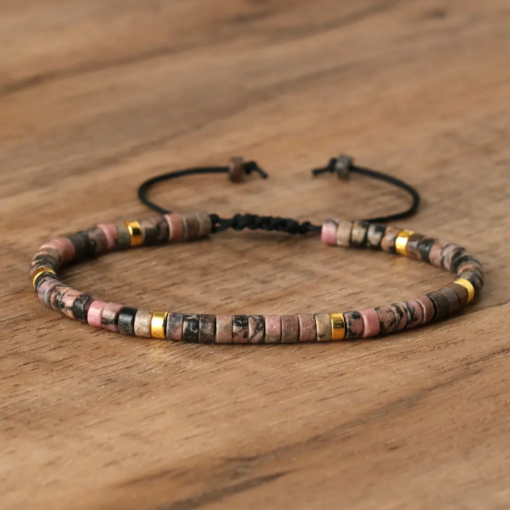 Natural Blue Emperor Stone Beaded Bracelet, Adjustable Fit - Image 12
