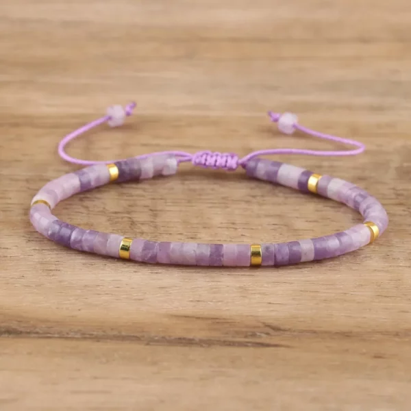 Natural Blue Emperor Stone Beaded Bracelet, Adjustable Fit