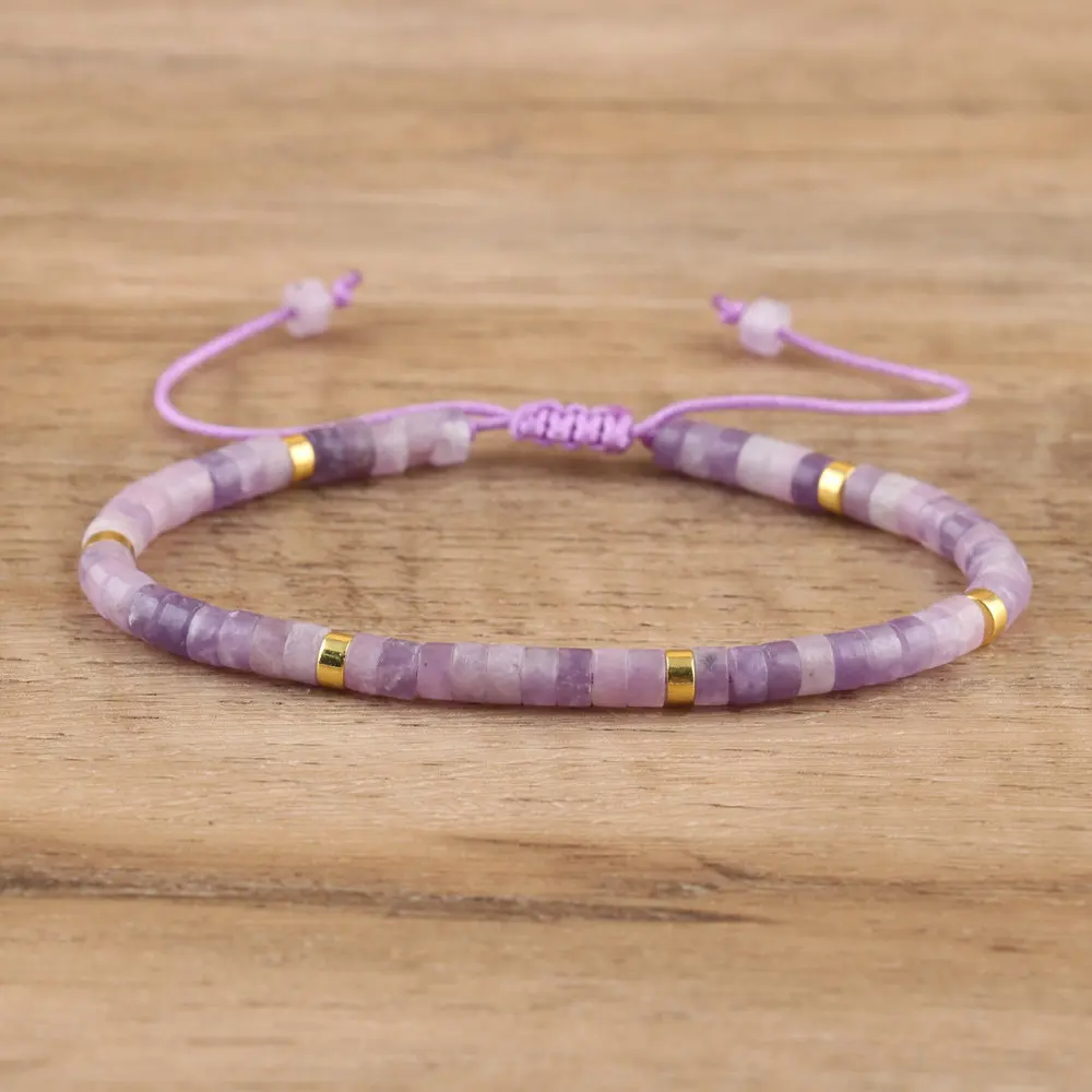 Natural Blue Emperor Stone Beaded Bracelet, Adjustable Fit - Image 31