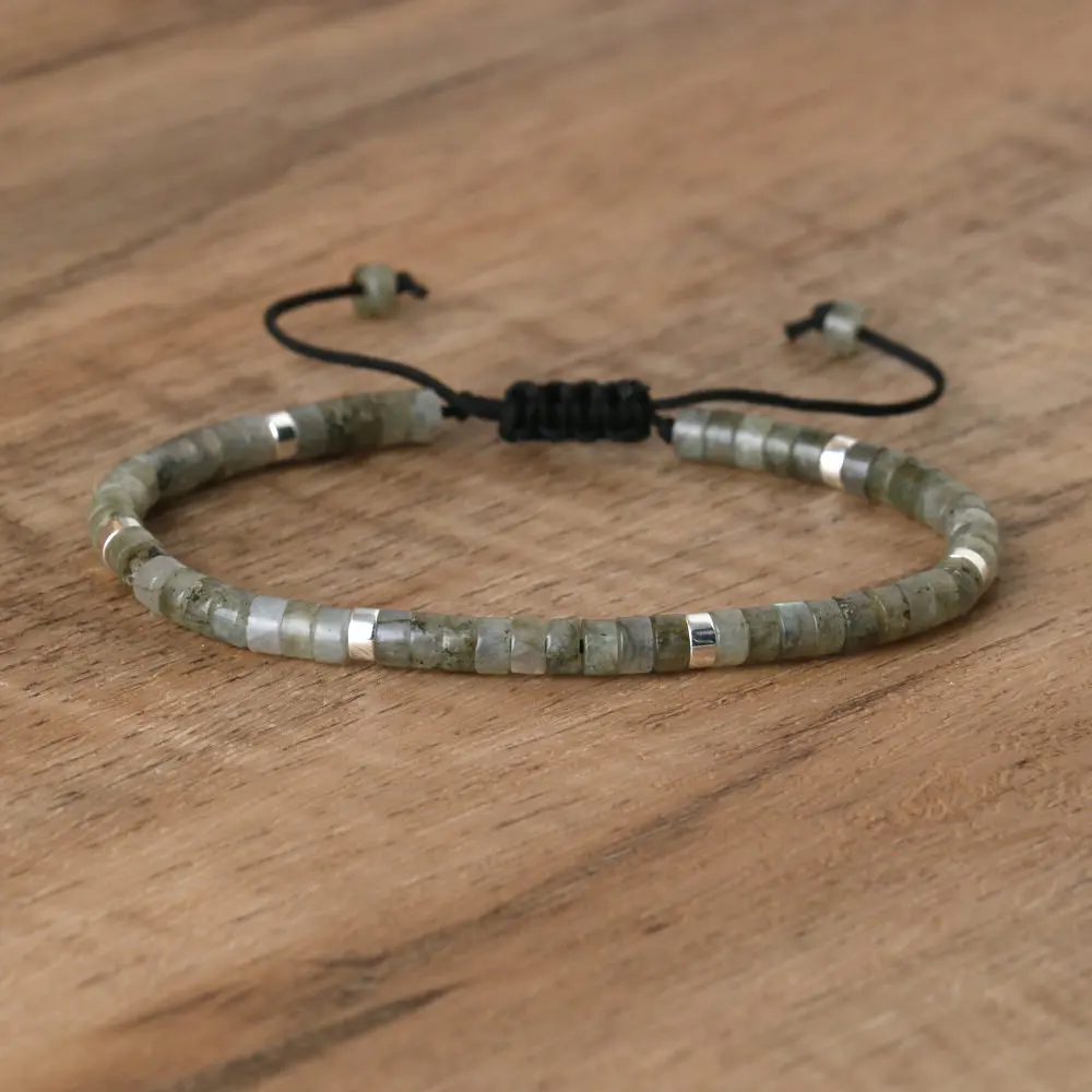 Natural Blue Emperor Stone Beaded Bracelet, Adjustable Fit - Image 44