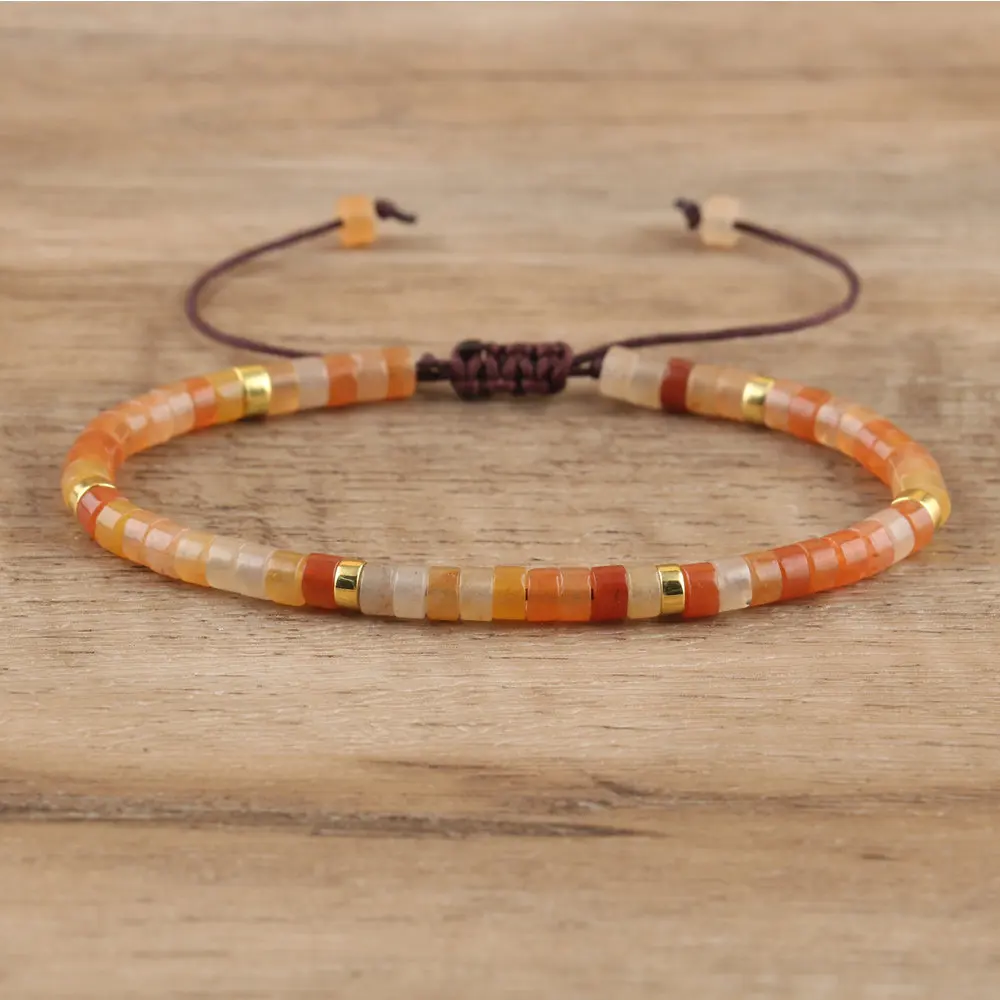 Natural Blue Emperor Stone Beaded Bracelet, Adjustable Fit - Image 8