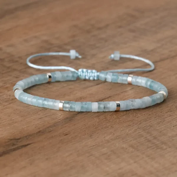 Natural Blue Emperor Stone Beaded Bracelet, Adjustable Fit