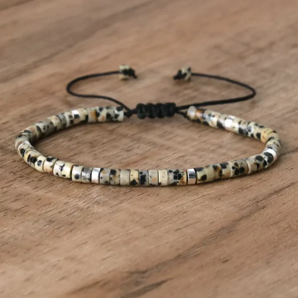 Natural Blue Emperor Stone Beaded Bracelet, Adjustable Fit