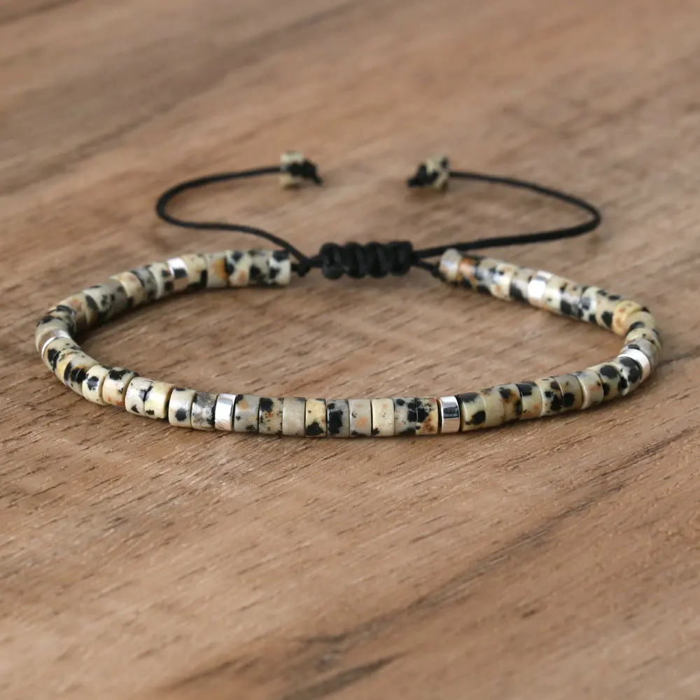Natural Blue Emperor Stone Beaded Bracelet, Adjustable Fit - Image 25