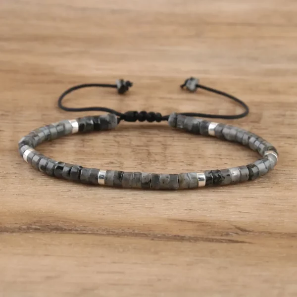Natural Blue Emperor Stone Beaded Bracelet, Adjustable Fit