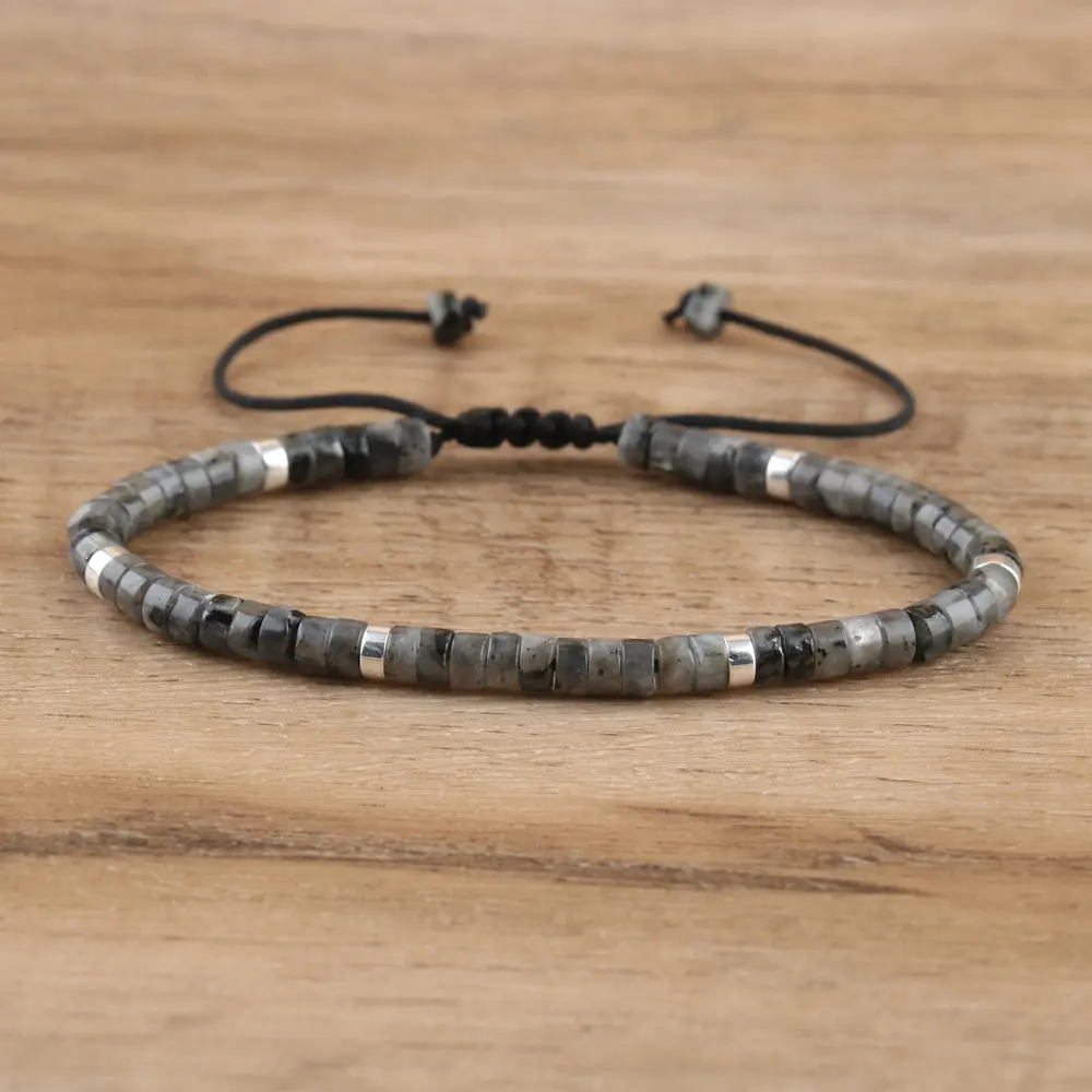 Natural Blue Emperor Stone Beaded Bracelet, Adjustable Fit - Image 18