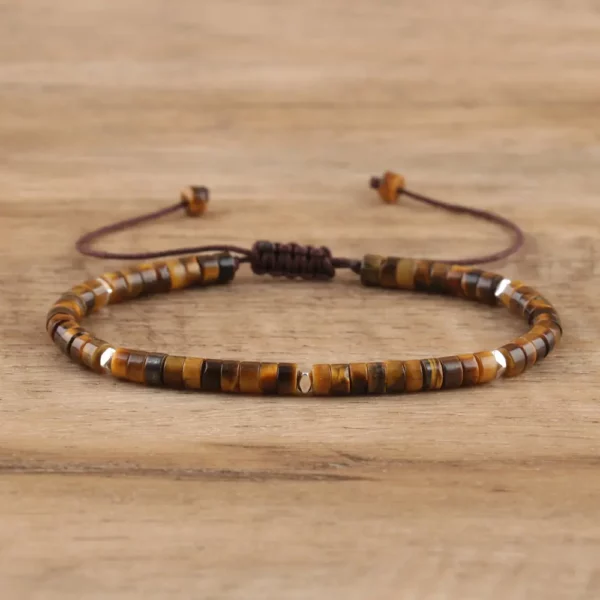 Natural Blue Emperor Stone Beaded Bracelet, Adjustable Fit