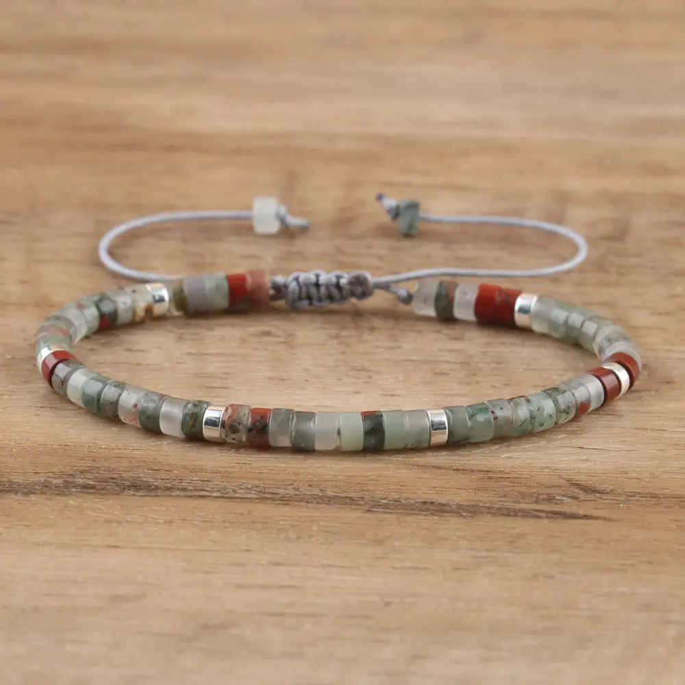 Natural Blue Emperor Stone Beaded Bracelet, Adjustable Fit - Image 28