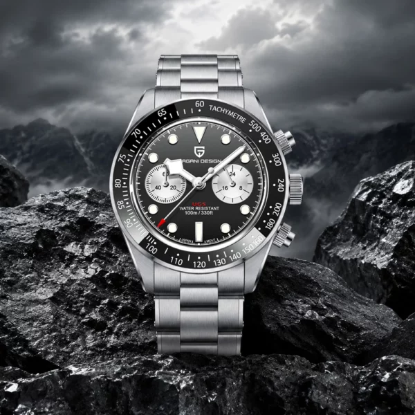 Pagani Design Panda Dial Chronograph Watch for Men