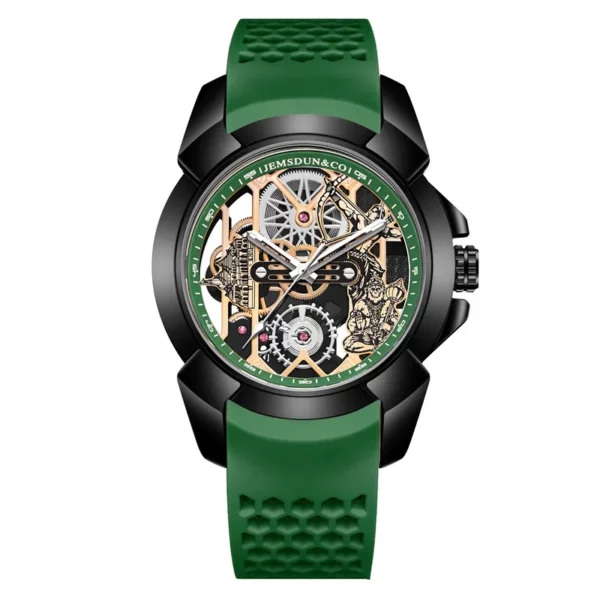 3D Skeleton orange Dial Luxury Quartz Watch for Men