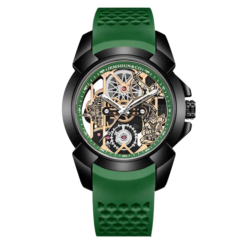 3D Skeleton orange Dial Luxury Quartz Watch for Men - Image 14