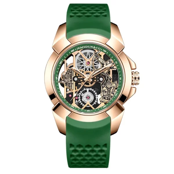 3D Skeleton orange Dial Luxury Quartz Watch for Men