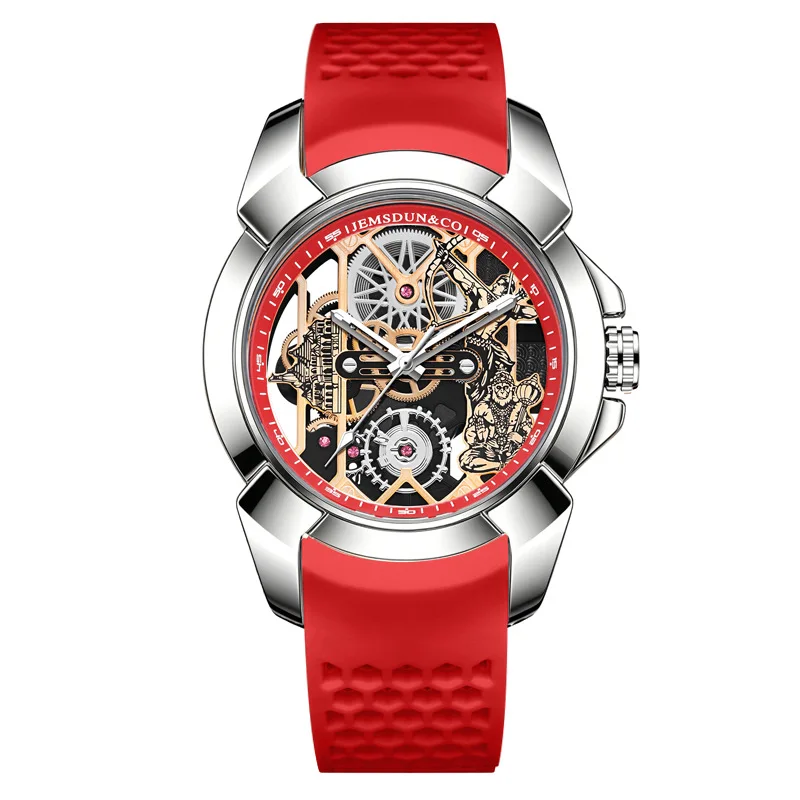 3D Skeleton orange Dial Luxury Quartz Watch for Men - Image 18
