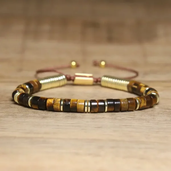 Boho Stone Bracelet Bundle, Tiger Eye & Smoky Quartz