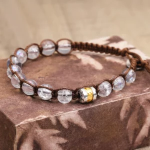 Classic Men's Bracelet With 8mm Natural Stone Round Bead Handcrafted Adjustable Tibetan Buddhist Scripture Bracelet Jewelry Gift - Image 2