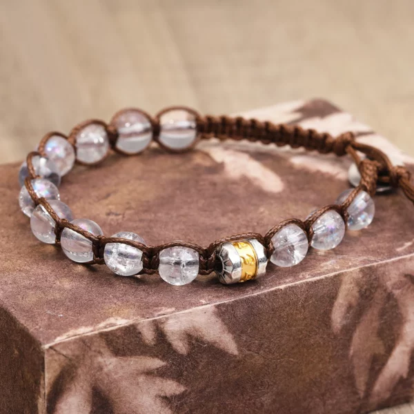 Classic Men's Bracelet With 8mm Natural Stone Round Bead Handcrafted Adjustable Tibetan Buddhist Scripture Bracelet Jewelry Gift