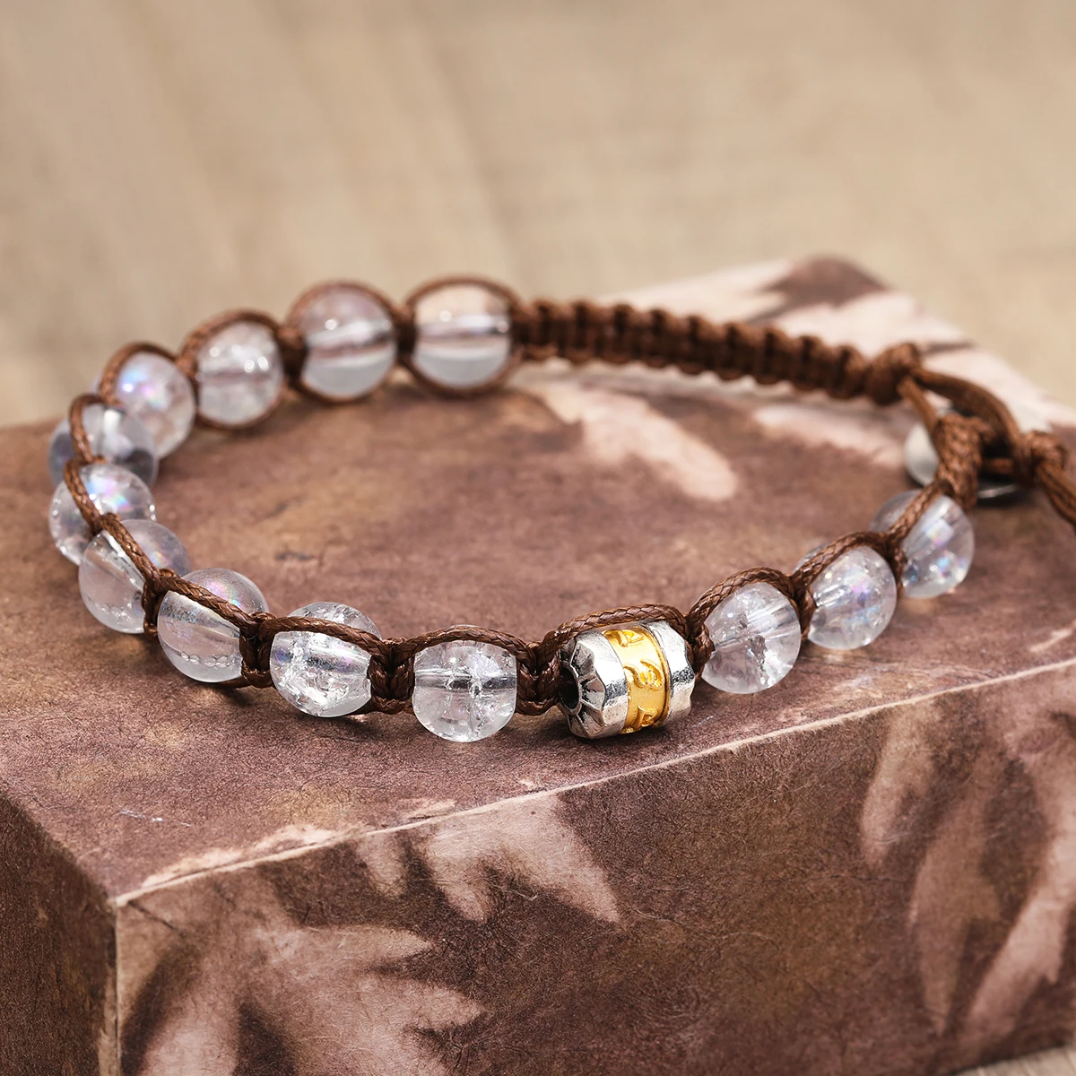 Classic Men's Bracelet With 8mm Natural Stone Round Bead Handcrafted Adjustable Tibetan Buddhist Scripture Bracelet Jewelry Gift - Image 2